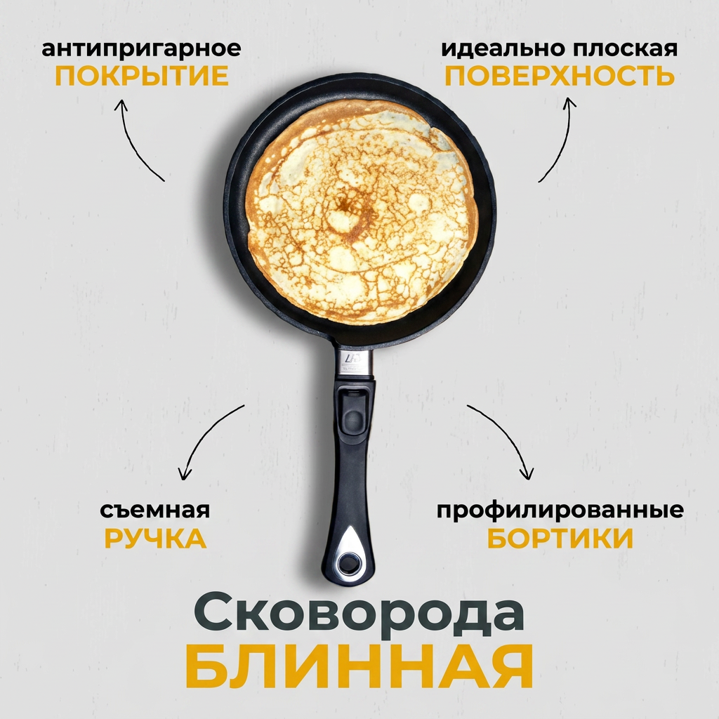 Сковорода AMT поможет приготовить блины ровными, румяными и без прилипания